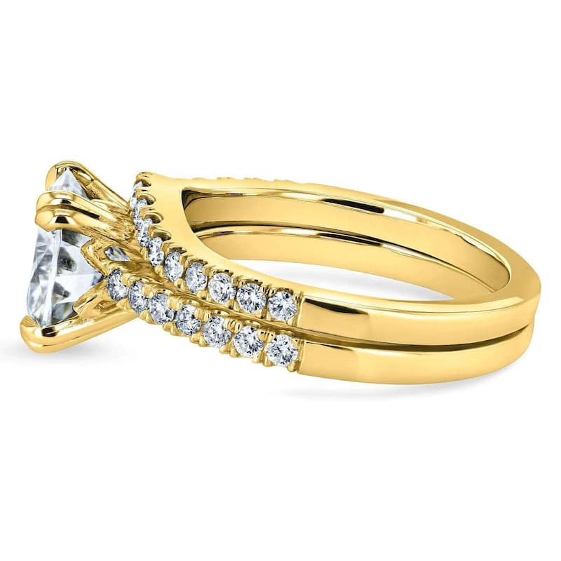 Kobelli 2.40 Carat Lab Grown Diamond Certified 14k Solid Gold Tulip Tiffany 2pc Bridal Set (EF/VS)