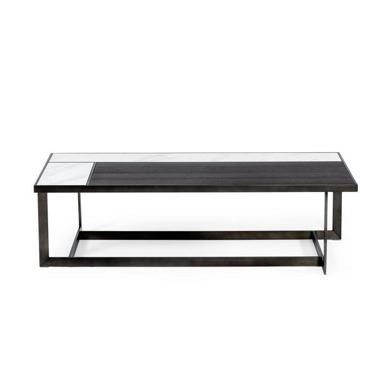 Modrest Fargo Modern Ceramic & Grey Walnut Coffee Table