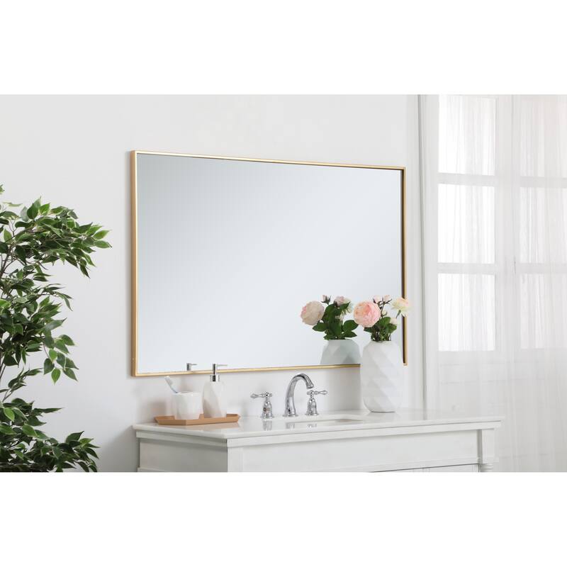 Elegant Lighting Eternity 30" x 48" Rectangular Beveled Metal Framed
