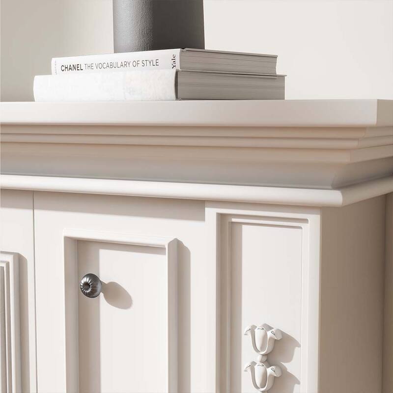 78.74" Modern Electric Fireplace TV Stand with LED Flame Effects，Beige TV Console, 2 Drawers, MDF