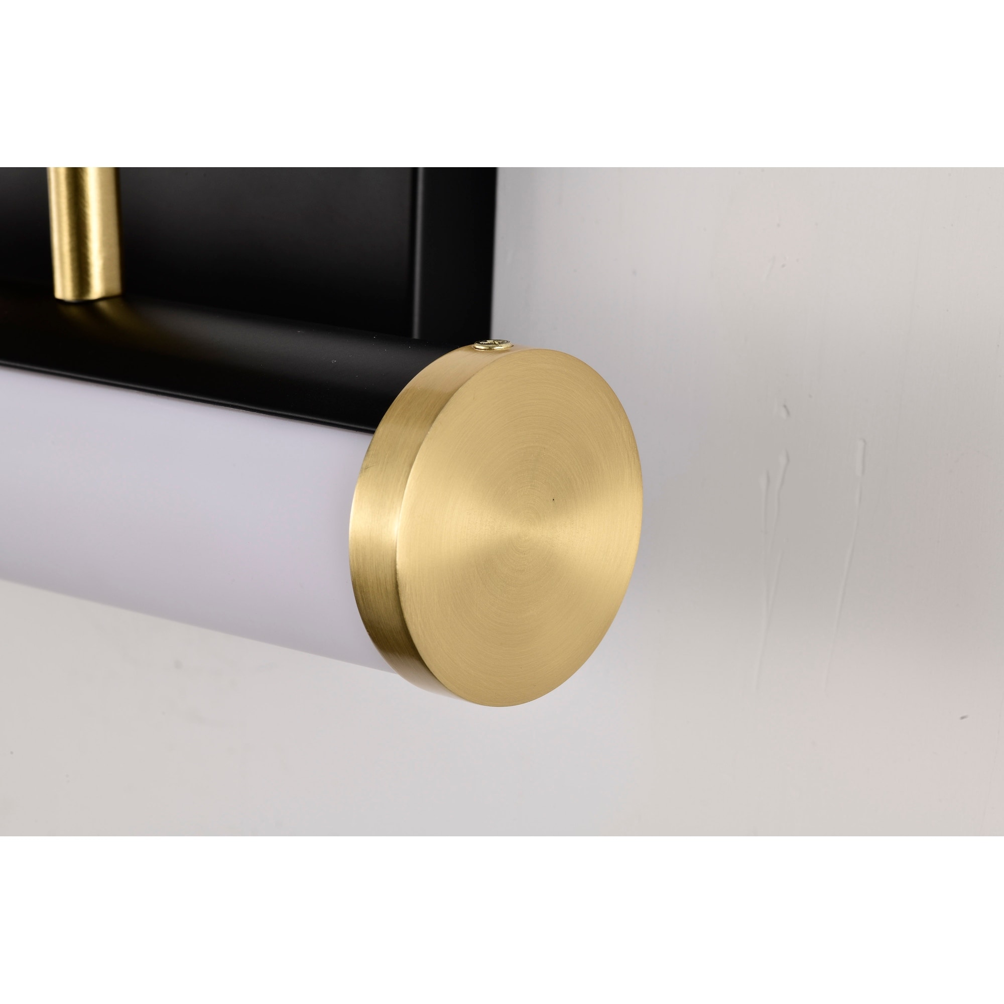 Solano Small Vanity - LED - Black and Brushed Brass Finish - White Acrylic  Lens - Bed Bath & Beyond - 38170261