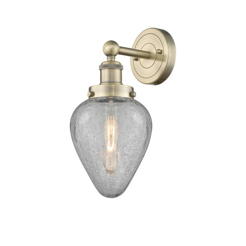 Innovations Lighting 616-1W-12-6 Geneseo Sconce Geneseo 12" Tall Wall - Antique Brass / Clear Crackle