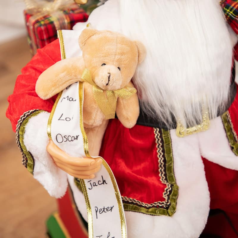 Santa Claus on Locomotive Train Car Christmas Figure - 36"