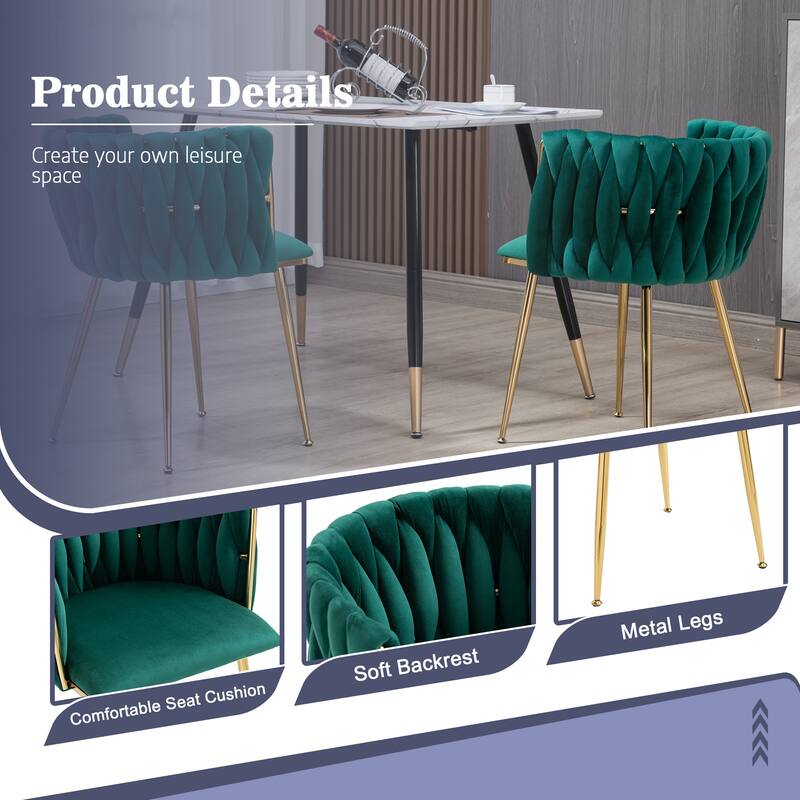 Makeup Chair, Home Backrest Light Luxury Dining Chair, Balcony Table Edge Chair (set of 2)