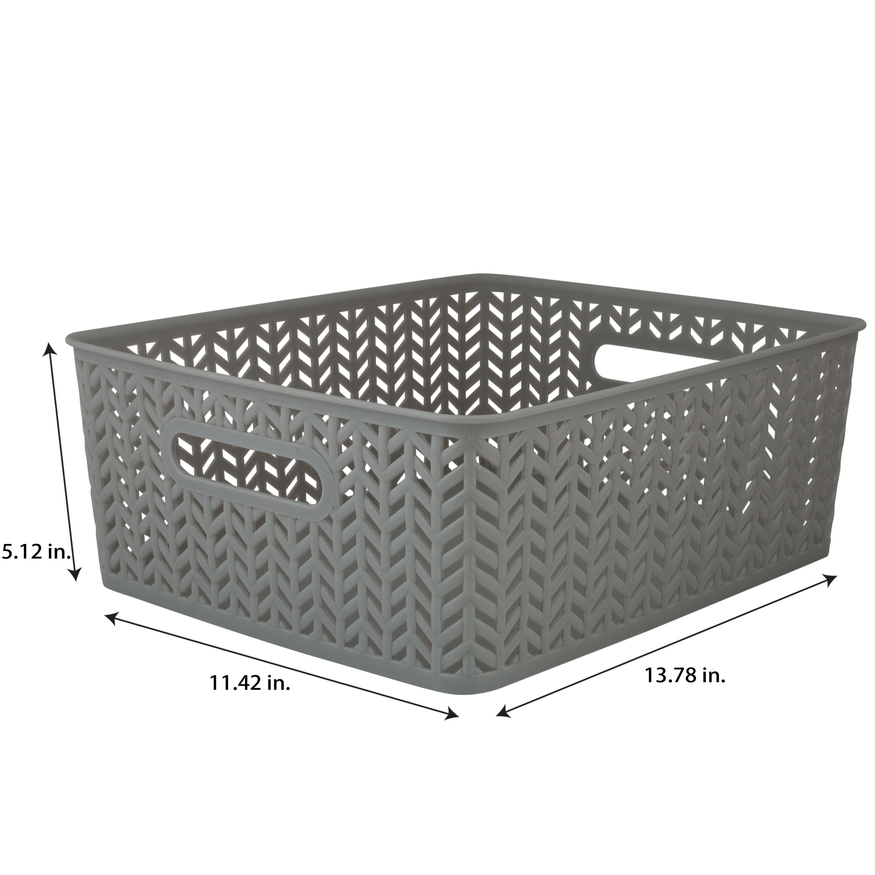 Simplify 2 Pack Medium Herringbone Storage Basket-image