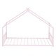 preview thumbnail 5 of 7, Pink Twin Size Metal House Bed with Roof, Fence and Back for Kids, Boys and Girls, Bedroom