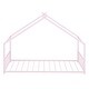 preview thumbnail 11 of 46, Twin/Full Size Montessori Floor Bed for Kids, Metal House Bed Frame w/Fence & Roof, Kids Playhouse Bed, Metal Platform Bedframe