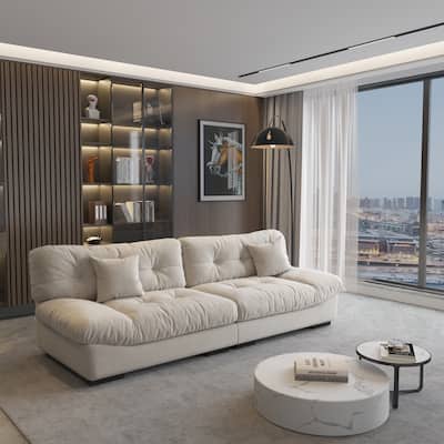 105'' Minimalism Cloud Sofa Loveseat with Two Pillow