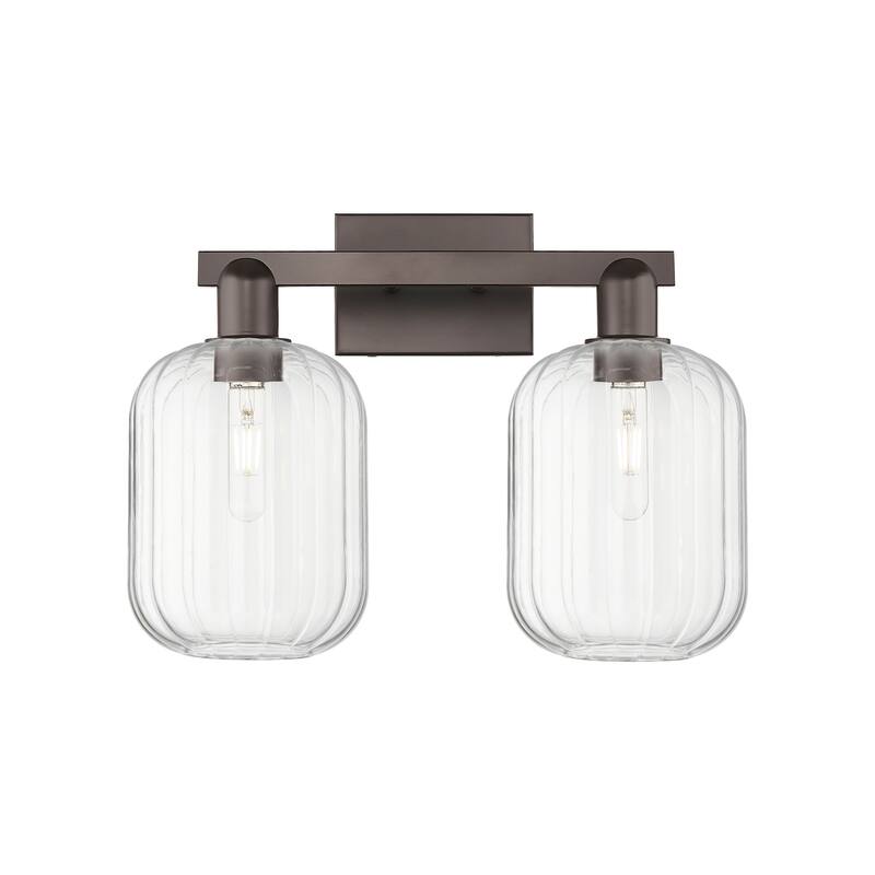 Innovations Lighting 716-2W-14-16 Preston Vanity Cylinder Preston 2 - Oil Rubbed Bronze / Clear
