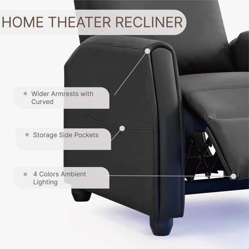 Andrea Recliner Chair with LED Lights, Heating & Massage