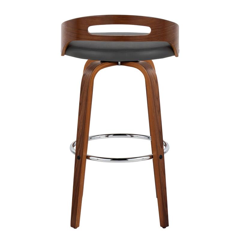 Carson Carrington Sadie 30" Fixed-Height Bar Stool with Bent Wood Legs & Round Footrest (Set of 2)
