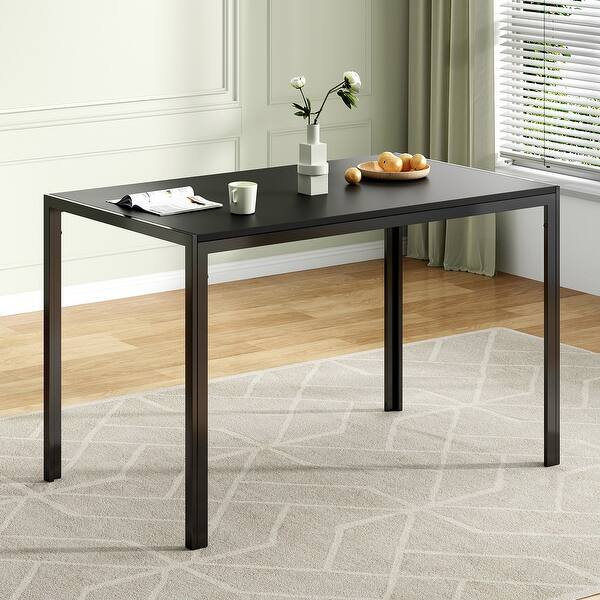 Rectangular Dining Table 47-Inch With Wood Top And Metal Frame For Home ...