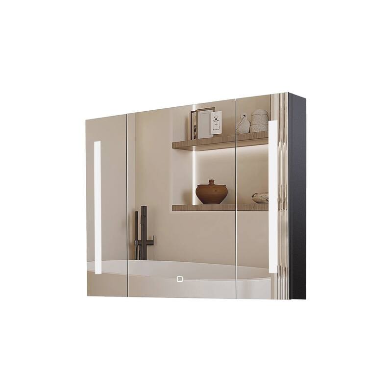 36" Surface Mount Bathroom Medicine Cabinet with Mirror and Shelves