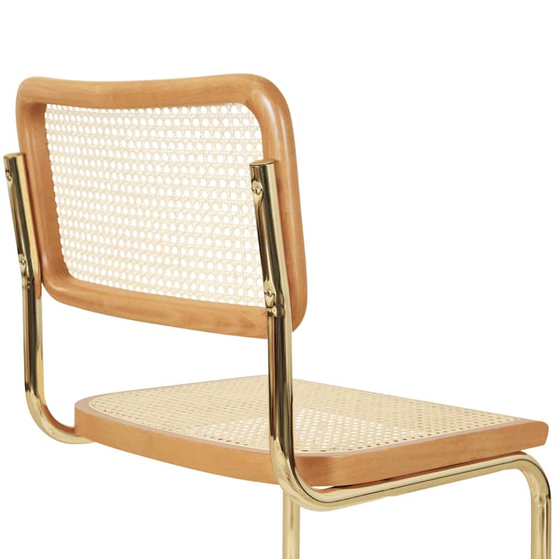 Breuer Chair Company Marcel Breuer Cesca Cane Cantilever Side Chair w/ Brass Steel Frame (Various Wood & Cane Colors)