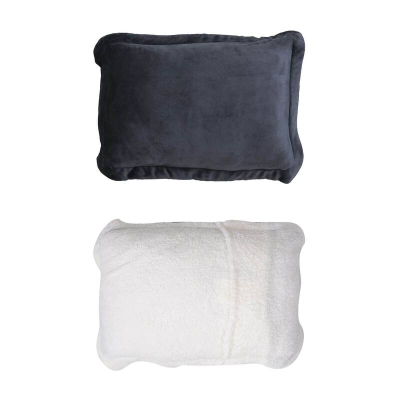 HOMESMART Set of 2 Purple 3 Layer Quilted Microfiber Flannel Sherpa