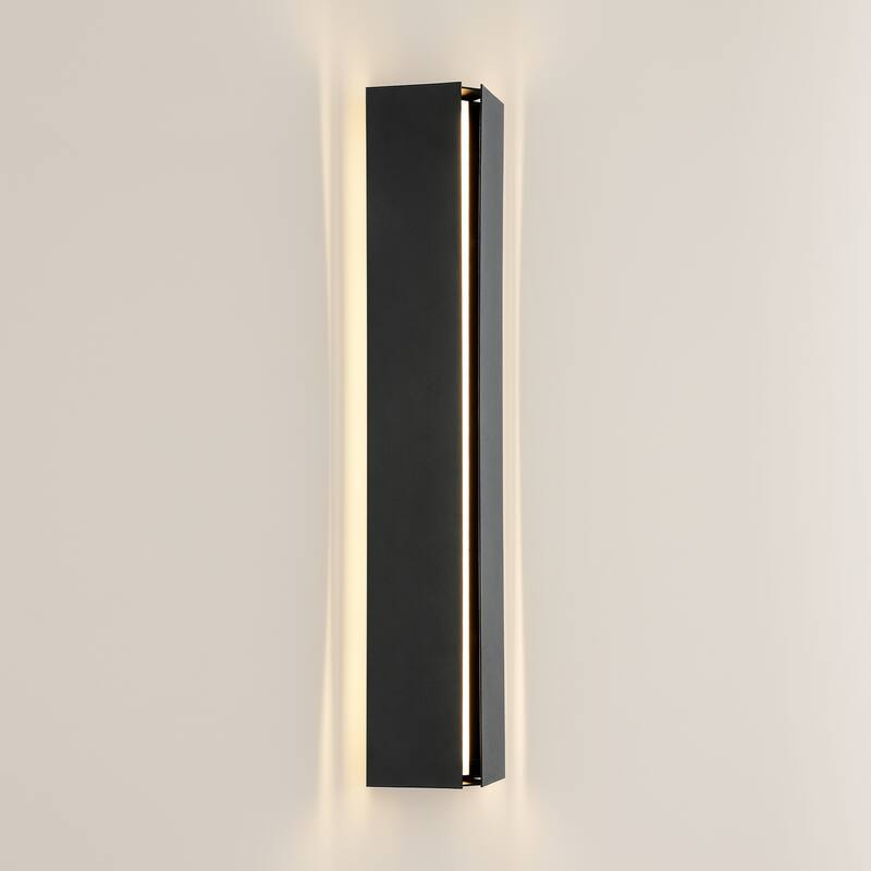 Modern Black Outdoor Wall Lights Linear Dimmable LED Wall Sconce Lights