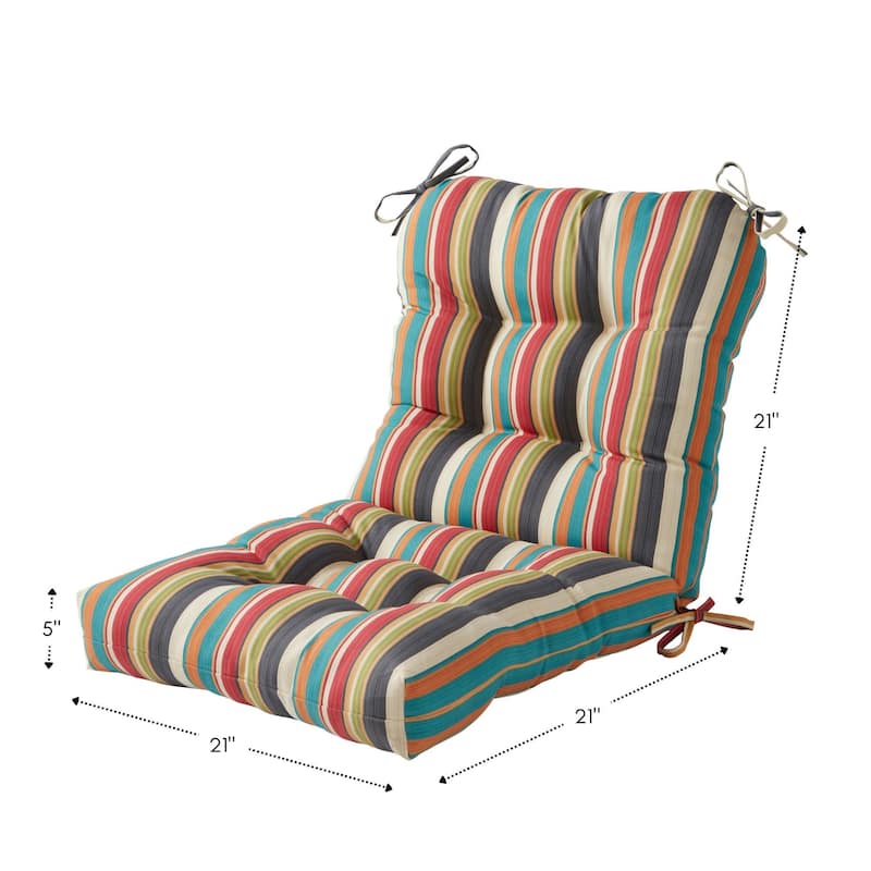Greendale 21 x 42-inch Multicolor Outdoor Dining Chair Cushion (Set of 2) (Cushions Only)
