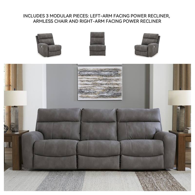 Signature Design by Ashley Next-Gen DuraPella 3-Piece Power Reclining Sectional Sofa - 105"W x 42"D x 42"H