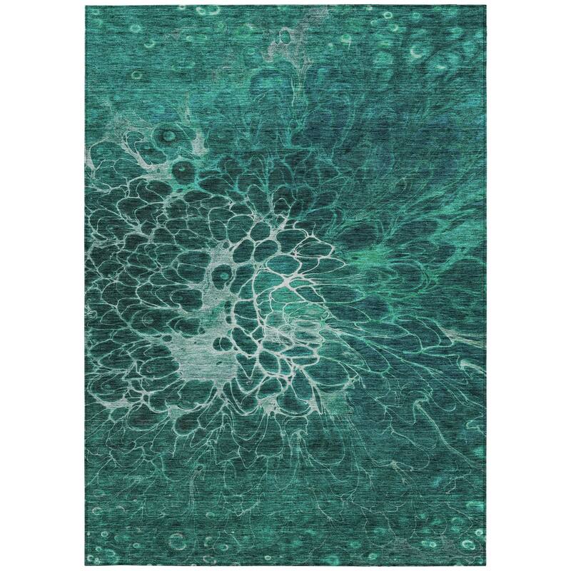 HomeRoots Abstract Transitional Rectangle Outdoor Rug