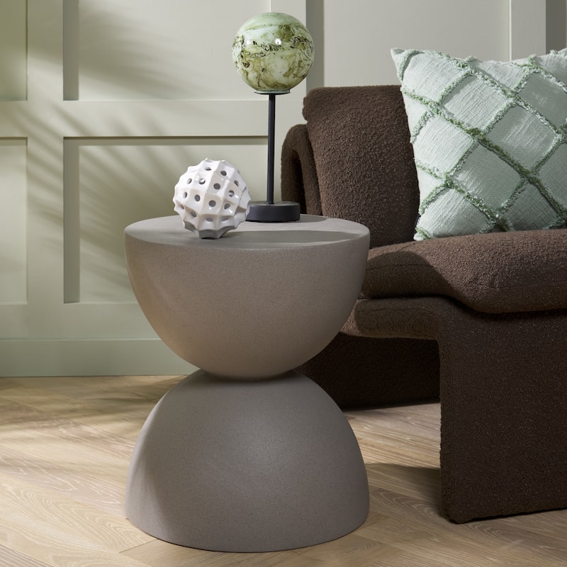 SAFAVIEH Austyn Hourglass Accent Table (Fully Assembled) - 17"W x 17"D x 19"H - Grey