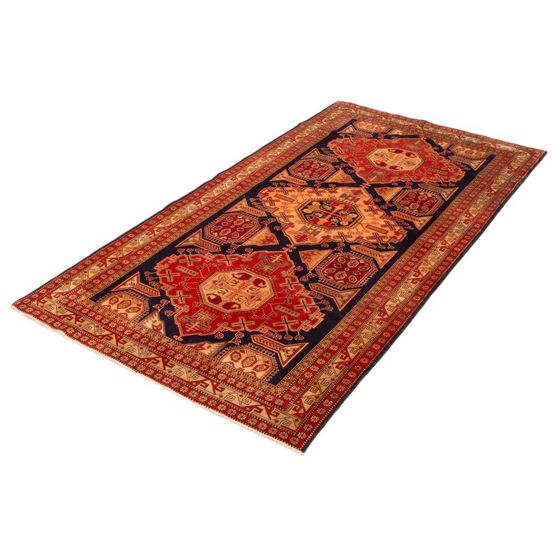 ECARPETGALLERY Hand-knotted Kayseri Dark Navy Wool Rug - 5' 3" x 9' 10"
