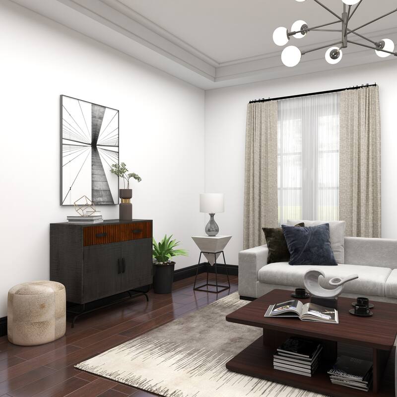 Minimalist Wood Inverted Pyramid Geometric Accent Table with Metal Stand - White or Black