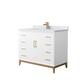 Option White, Bronze Trim, White Carrara Marble Top