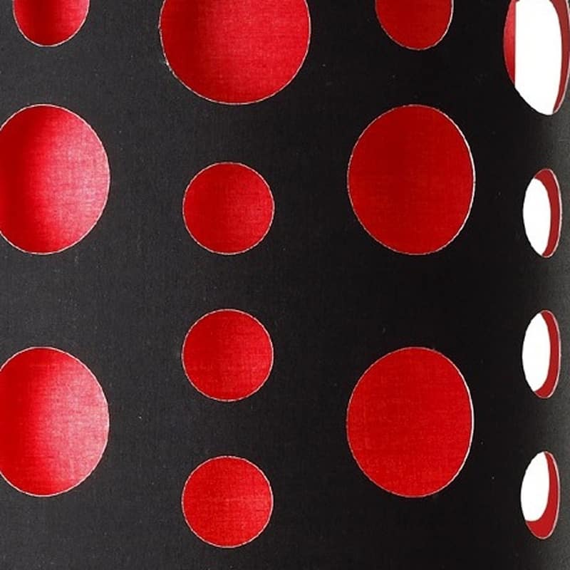33" Steel Mod Table Lamp With Black And Red Drum Shade - 16 x 16 x 33
