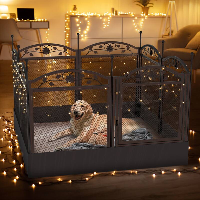 Dog Whelping Box Playpen Fence Pet Large Whelping Box Cage with Pad - 50x50x35 inch