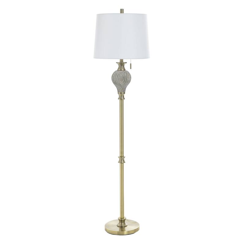 StyleCraft Rowan Floor Lamp - Ash, Gold, White