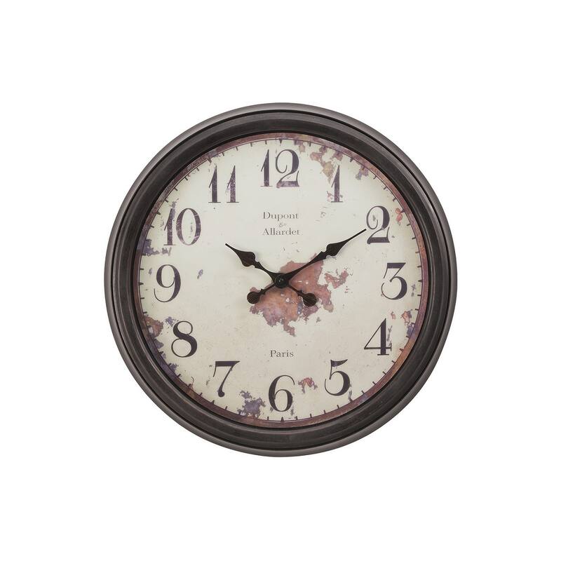 20 in Retro Design Brown Wall Clock - 20 in