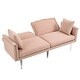 preview thumbnail 48 of 115, Velvet Loveseat Sofa Bed with 2 Pillows, Mid Century 2-Seat Couches Convertible Sofa Bed for Living Room, Bedroom,Office