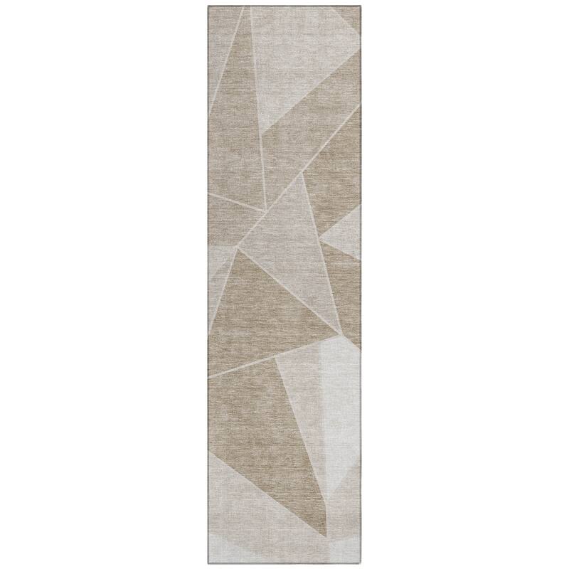 Machine Washable Indoor/ Outdoor Chantille Modern Mosaic Rug