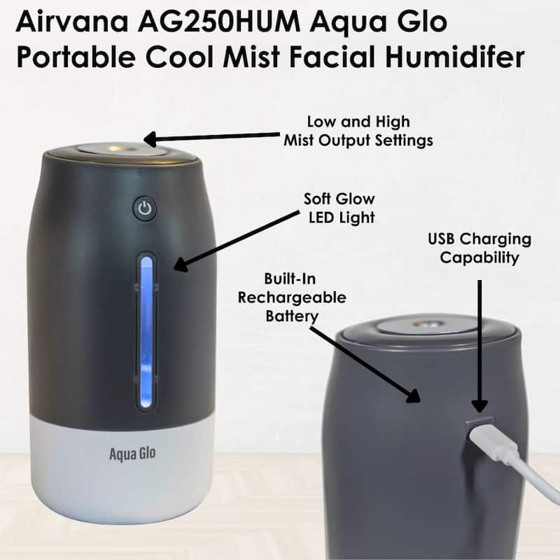 Airvana AG250HUM-V2 Aqua Glo Portable Cool Mist Facial Humidifier