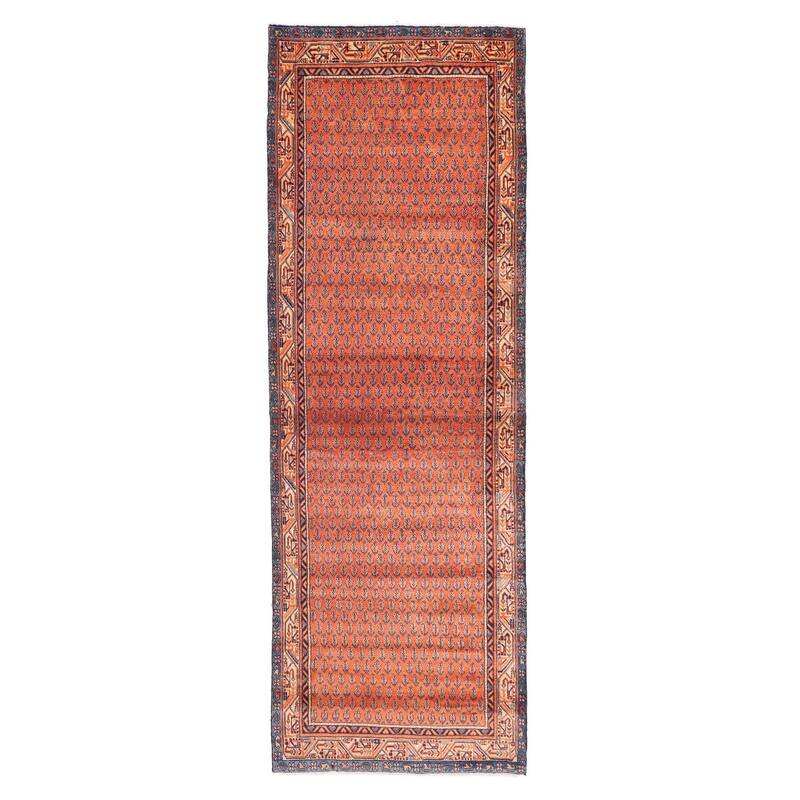 ECARPETGALLERY Hand-knotted Andelz Coral Wool Rug - 3'6 x 10'6