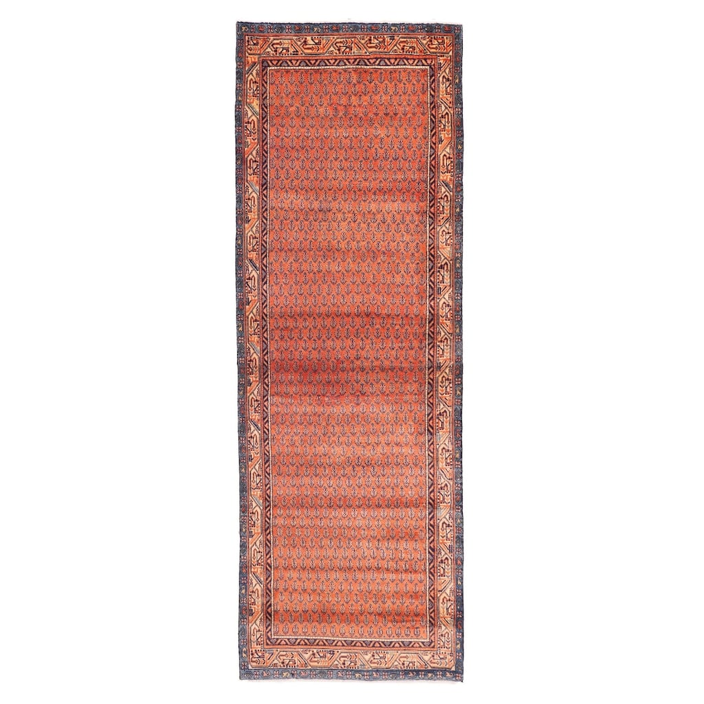 ECARPETGALLERY Hand-knotted Andelz Coral Wool Rug - 3'6 x 10'6
