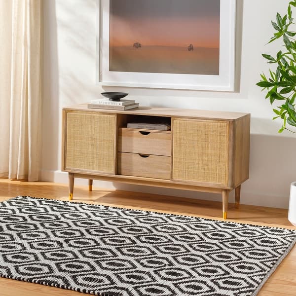 slide 2 of 6, Livabliss Jean Recycled Cotton & Jute Casual Area Rug Black/Ivory - Rectangle - 2' 3" x 3' 9"