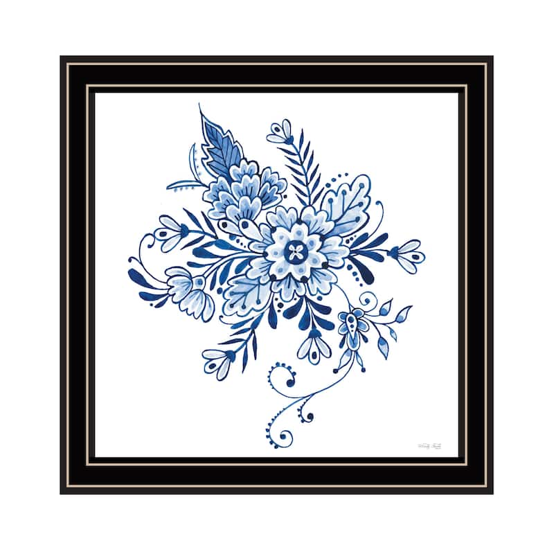 TrendyDecor4U Contemporary "Floral Calligraphy Sketches I" Framed Print Wall Art - Multi