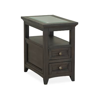 Magnussen Home Westley Falls Graphite Chairside End Table - 15''W x 24''D x 24''H