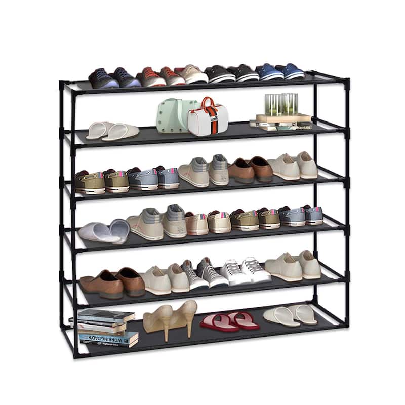 Modern Waterproof Shoe Rack Organizer Tower for Small Spaces Black