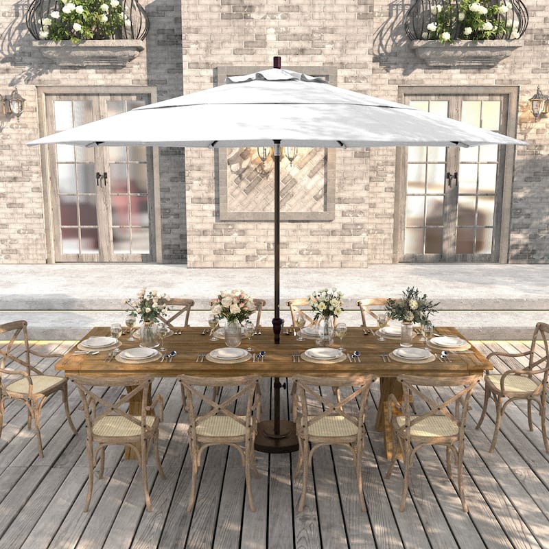 California Umbrella 11' Rd Sunset Series Patio Umbrella Bronze Aluminum Frame Crank Lift Auto Tilt Sunbrella