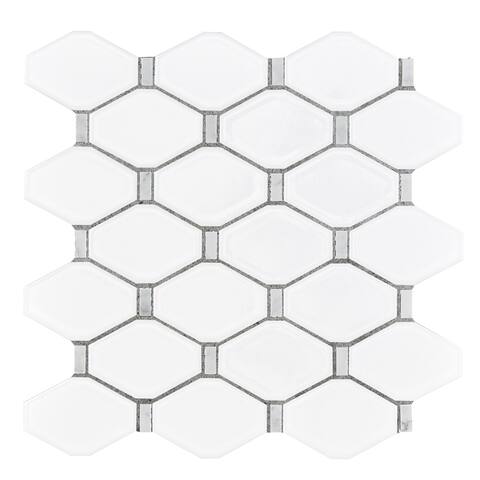 Altair Design Badajoz 11.5" x 10.94" Honeycomb Glass Mosaic Floor and Wall Tile