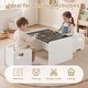 preview thumbnail 10 of 18, Costway 3 PCS Kids Table and Chair Set, Space-saving Toddler Table and