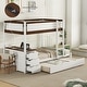 preview thumbnail 8 of 106, Roomfitters Twin/Full Bunk Bed with Twin Trundle, Built-in Storage, Desk, Sturdy Wooden Frame, Functional and Space-Saving
