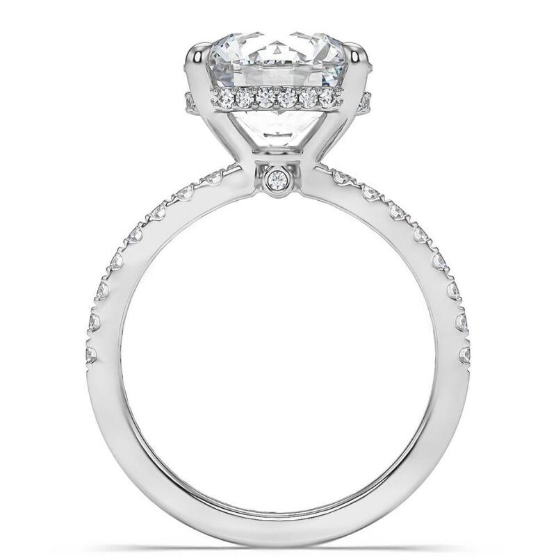 3 1/2Ct Diamond Engagement Ring Side Halo14k White Yellow or Rose Gold Lab Gold