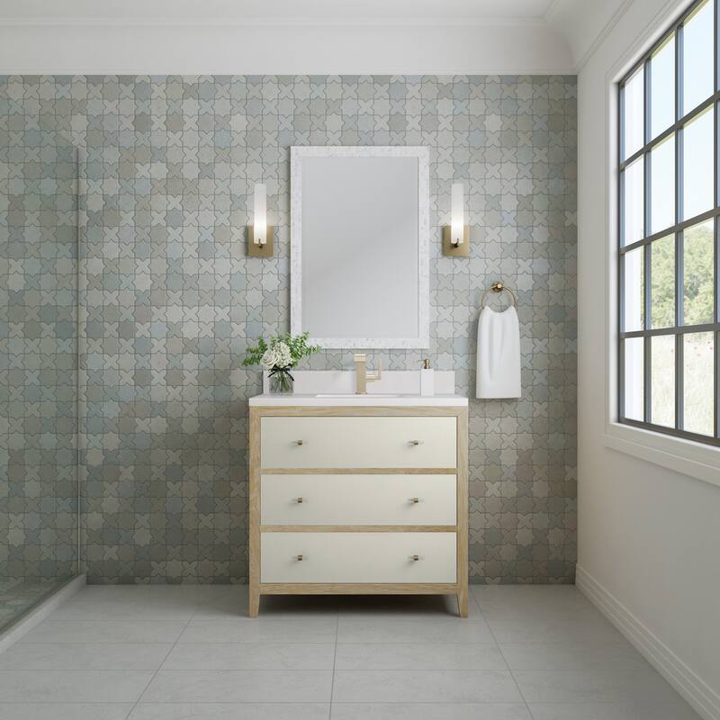 James Martin Vanities Celeste 36" Single Vanity, Sunwashed Oak with Embossed Shagreen