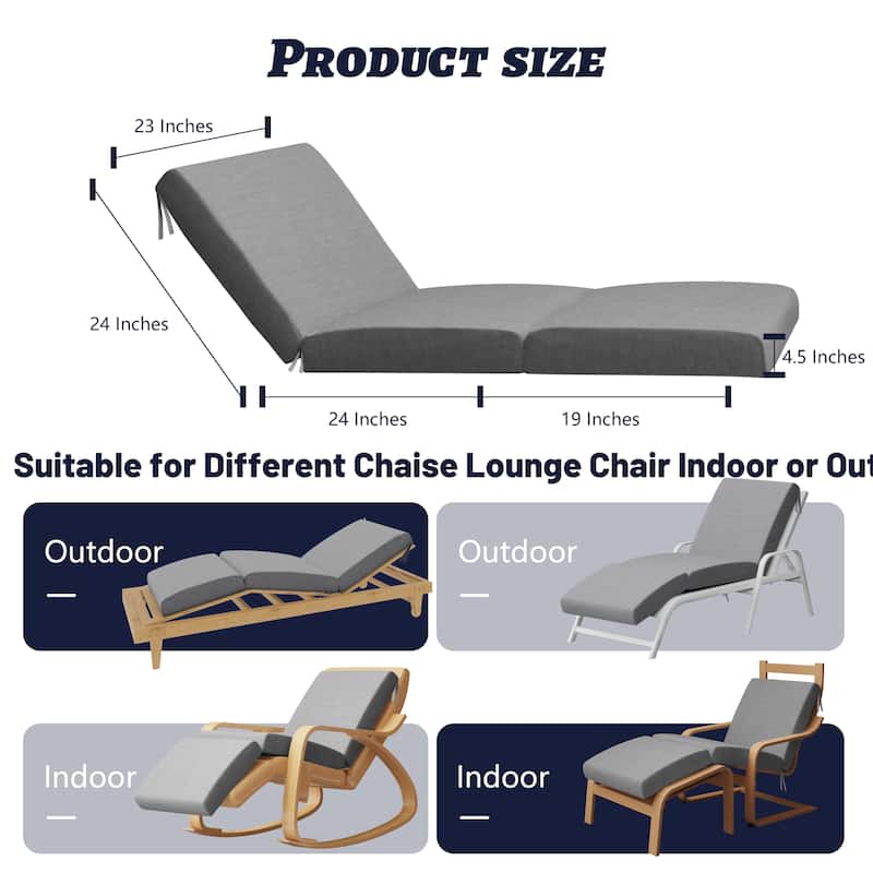 WOWMAX Chaise Lounge Cushions Outdoor Furniture