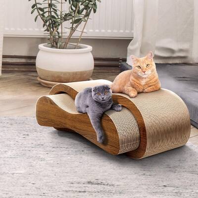 2 in 1 Cat Scratcher Cardboard Lounge Bed Cat Scratching Post