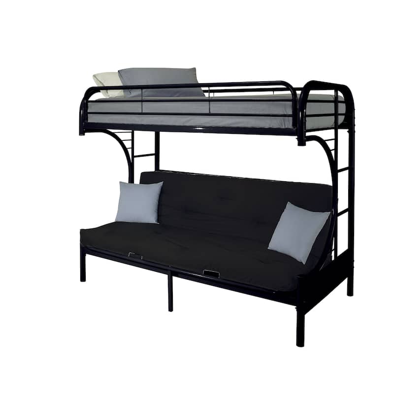 Lunar Black Twin XL over Queen and Futon Bunk Bed