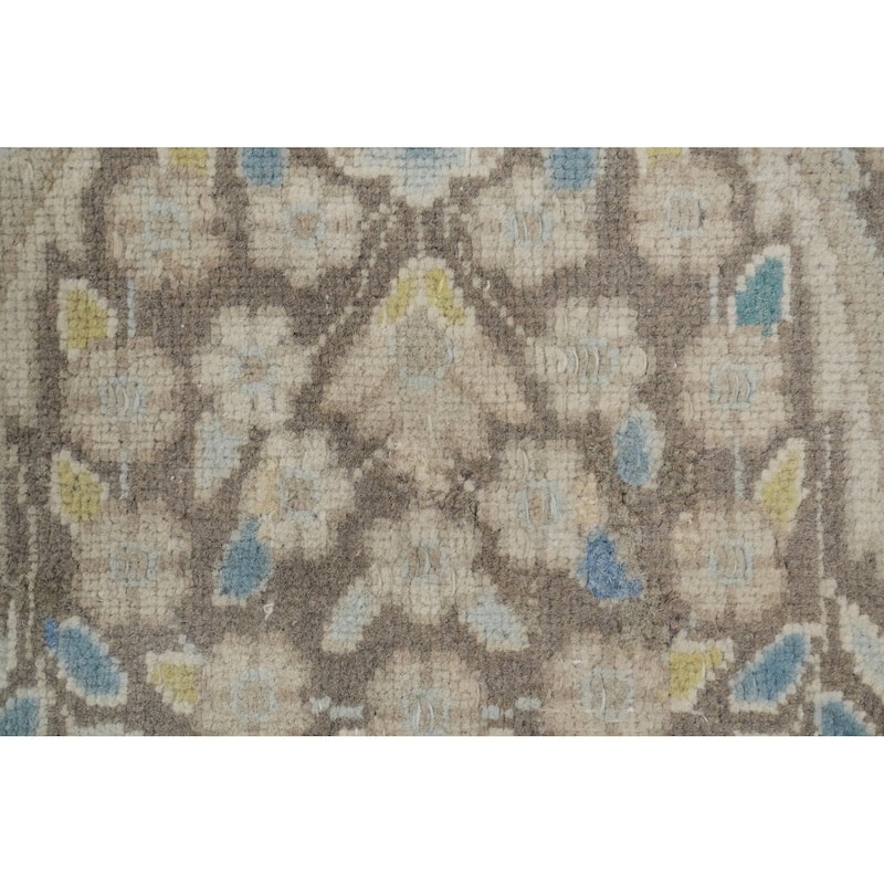 Hand Knotted Oriental 100% Wool Carpet Traditional Floral Beige & Ivories Kerman Area Rug - 13' 5'' X 9' 9''